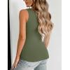 Zeagoo Women’s Double Lined V Neck Tank Tops Summer Slim Fit Basic Sleeveless Shirts Cute Trendy Going Out Tops(Army Green)