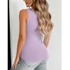 Zeagoo Women’s Double Lined V Neck Tank Tops Summer Slim Fit Basic Sleeveless Shirts Cute Trendy Going Out Tops(Light Purple)
