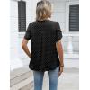 Zeagoo Womens Dressy Casual Shirts Short Sleeve V Neck Work Blouse Business Casual Summer Chiffon Tops(Black Polka Dots)