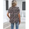 Zeagoo Womens Dressy Casual Shirts Short Sleeve V Neck Work Blouse Business Casual Summer Chiffon Tops(Summer Flower)