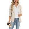 Zeagoo Womens Dressy Casual Shirts Short Sleeve V Neck Work Blouse Business Casual Summer Chiffon Tops(White)
