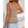 Zeagoo Women’s Square Neck Double Lined Tank Tops Cute Summer Tops Seamless Slim Fit Basic Sleeveless Shirts(Nude)