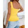 Zeagoo Women’s Square Neck Double Lined Tank Tops Cute Summer Tops Seamless Slim Fit Basic Sleeveless Shirts(Yellow)
