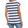Zeagoo Womens Tops Summer Casual Cap Sleeve Tshirts Shirts Business Dressy Spring Fashion Outfits Trendy Clothes(Blue White Striped)