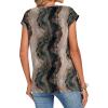 Zeagoo Womens Tops Summer Casual Cap Sleeve Tshirts Shirts Business Dressy Spring Fashion Outfits Trendy Clothes(Chocolate Marble)