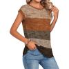 Zeagoo Womens Tops Summer Casual Cap Sleeve Tshirts Shirts Business Dressy Spring Fashion Outfits Trendy Clothes(Fall Weave Stripe)