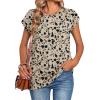 Zeagoo Womens Tops Summer Casual Cap Sleeve Tshirts Shirts Business Dressy Spring Fashion Outfits Trendy Clothes(Khaki Floral)