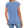 Zeagoo Womens Tops Summer Casual Cap Sleeve Tshirts Shirts Business Dressy Spring Fashion Outfits Trendy Clothes(Light Blue)