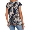 Zeagoo Womens Tops Summer Casual Cap Sleeve Tshirts Shirts Business Dressy Spring Fashion Outfits Trendy Clothes(Navy Printed)