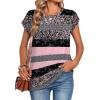Zeagoo Womens Tops Summer Casual Cap Sleeve Tshirts Shirts Business Dressy Spring Fashion Outfits Trendy Clothes(Pink Camo)