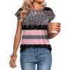 Zeagoo Womens Tops Summer Casual Cap Sleeve Tshirts Shirts Business Dressy Spring Fashion Outfits Trendy Clothes(Pink Camo)