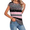 Zeagoo Womens Tops Summer Casual Cap Sleeve Tshirts Shirts Business Dressy Spring Fashion Outfits Trendy Clothes(Pink Camo)
