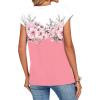 Zeagoo Womens Tops Summer Casual Cap Sleeve Tshirts Shirts Business Dressy Spring Fashion Outfits Trendy Clothes(Pink Floral)