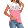 Zeagoo Womens Tops Summer Casual Cap Sleeve Tshirts Shirts Business Dressy Spring Fashion Outfits Trendy Clothes(Pink Floral)