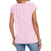 Zeagoo Womens Tops Summer Casual Cap Sleeve Tshirts Shirts Business Dressy Spring Fashion Outfits Trendy Clothes(Pink Stripes)