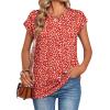 Zeagoo Womens Tops Summer Casual Cap Sleeve Tshirts Shirts Business Dressy Spring Fashion Outfits Trendy Clothes(Red Dots)