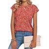 Zeagoo Womens Tops Summer Casual Cap Sleeve Tshirts Shirts Business Dressy Spring Fashion Outfits Trendy Clothes(Red Dots)