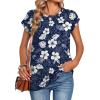Zeagoo Womens Tops Summer Casual Cap Sleeve Tshirts Shirts Business Dressy Spring Fashion Outfits Trendy Clothes(Tropical Palms)