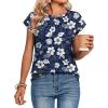 Zeagoo Womens Tops Summer Casual Cap Sleeve Tshirts Shirts Business Dressy Spring Fashion Outfits Trendy Clothes(Tropical Palms)