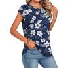 Zeagoo Womens Tops Summer Casual Cap Sleeve Tshirts Shirts Business Dressy Spring Fashion Outfits Trendy Clothes(Tropical Palms)