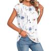 Zeagoo Womens Tops Summer Casual Cap Sleeve Tshirts Shirts Business Dressy Spring Fashion Outfits Trendy Clothes(White Floral)