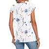 Zeagoo Womens Tops Summer Casual Cap Sleeve Tshirts Shirts Business Dressy Spring Fashion Outfits Trendy Clothes(White Floral)