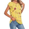 Zeagoo Womens Tops Summer Casual Cap Sleeve Tshirts Shirts Business Dressy Spring Fashion Outfits Trendy Clothes(Yellow Floral)