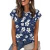Zeagoo Womens Tops Summer Casual Cap Sleeve Tshirts Shirts Business Dressy Spring Fashion Outfits Trendy Clothes(Tropical Palms)