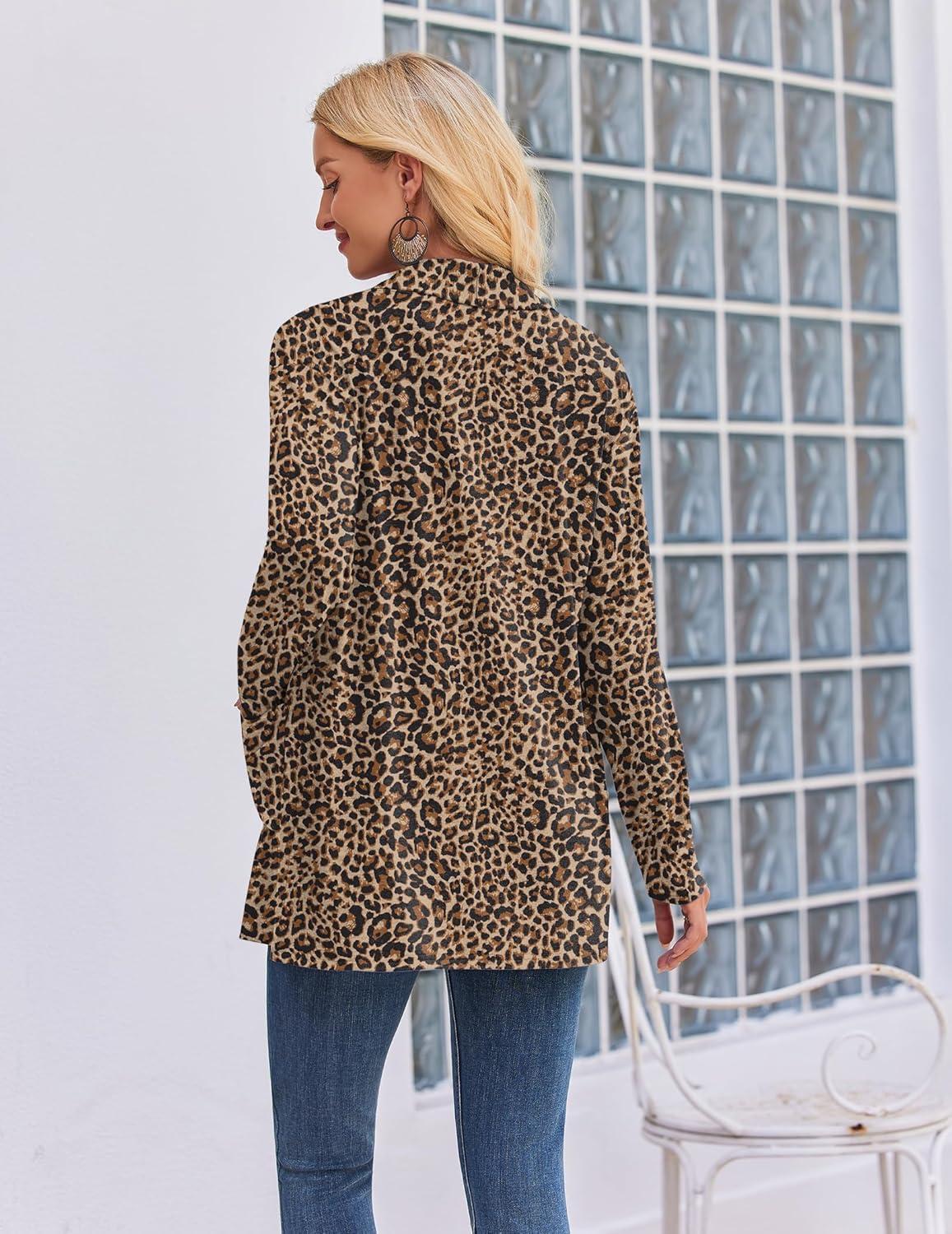 imageZeagoo Womens Lightweight Cardigan Open Front Long Sleeve Casual Loose Thin Cardigans with Pockets 2026Aleopard Print