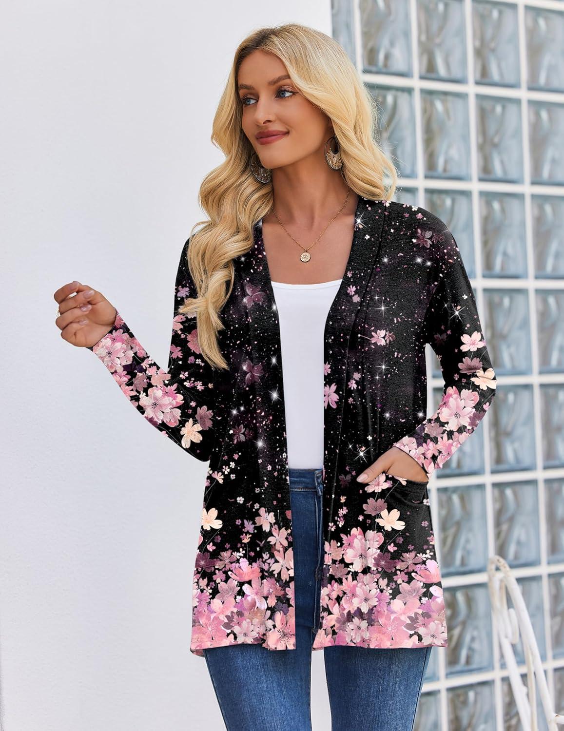 imageZeagoo Womens Lightweight Cardigan Open Front Long Sleeve Casual Loose Thin Cardigans with Pockets 2026Asf31