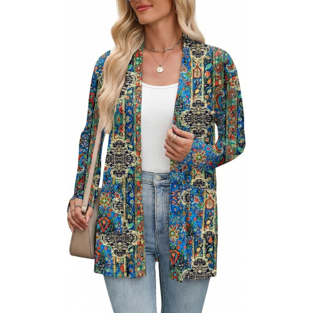 imageZeagoo Womens Lightweight Cardigan Open Front Long Sleeve Casual Loose Thin Cardigans with Pockets 2026Amz779