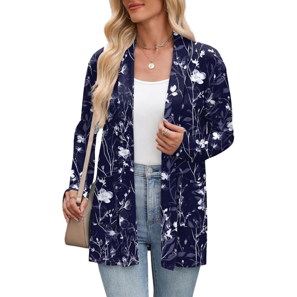imageZeagoo Womens Lightweight Cardigan Open Front Long Sleeve Casual Loose Thin Cardigans with Pockets 2026Asf180