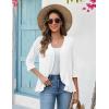 Zeagoo Women’s 2026 Summer 3/4 Sleeve Lightweight Cardigans Open Front Draped Ruffles Kimono Coverups(A-white)