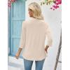 Zeagoo Women’s 2026 Summer 3/4 Sleeve Lightweight Cardigans Open Front Draped Ruffles Kimono Coverups(Beige)