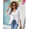 Zeagoo Women’s 2026 Summer 3/4 Sleeve Lightweight Cardigans Open Front Draped Ruffles Kimono Coverups(Bf290)
