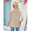 Zeagoo Women’s 2026 Summer 3/4 Sleeve Lightweight Cardigans Open Front Draped Ruffles Kimono Coverups(Khaki)
