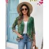 Zeagoo Women’s 2026 Summer 3/4 Sleeve Lightweight Cardigans Open Front Draped Ruffles Kimono Coverups(Mz839)
