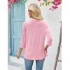 Zeagoo Women’s 2026 Summer 3/4 Sleeve Lightweight Cardigans Open Front Draped Ruffles Kimono Coverups(Pink)