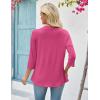 Zeagoo Women’s 2026 Summer 3/4 Sleeve Lightweight Cardigans Open Front Draped Ruffles Kimono Coverups(Rose)