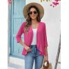 Zeagoo Women’s 2026 Summer 3/4 Sleeve Lightweight Cardigans Open Front Draped Ruffles Kimono Coverups(Rose)