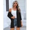 Zeagoo Women’s Casual Lightweight Cardigan 3/4 Sleeve Open Front Loose Thin Cardigans with Pockets(A-black)