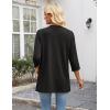 Zeagoo Women’s Casual Lightweight Cardigan 3/4 Sleeve Open Front Loose Thin Cardigans with Pockets(A-black)