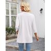 Zeagoo Women’s Casual Lightweight Cardigan 3/4 Sleeve Open Front Loose Thin Cardigans with Pockets(A-white)