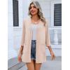 Zeagoo Women’s Casual Lightweight Cardigan 3/4 Sleeve Open Front Loose Thin Cardigans with Pockets(Champagne)