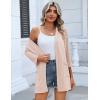 Zeagoo Women’s Casual Lightweight Cardigan 3/4 Sleeve Open Front Loose Thin Cardigans with Pockets(Champagne)