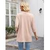 Zeagoo Women’s Casual Lightweight Cardigan 3/4 Sleeve Open Front Loose Thin Cardigans with Pockets(Champagne)