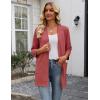 Zeagoo Women’s Casual Lightweight Cardigan 3/4 Sleeve Open Front Loose Thin Cardigans with Pockets(Deep Red)