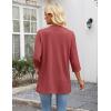 Zeagoo Women’s Casual Lightweight Cardigan 3/4 Sleeve Open Front Loose Thin Cardigans with Pockets(Deep Red)