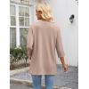 Zeagoo Women’s Casual Lightweight Cardigan 3/4 Sleeve Open Front Loose Thin Cardigans with Pockets(Khaki)