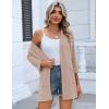 Zeagoo Women’s Casual Lightweight Cardigan 3/4 Sleeve Open Front Loose Thin Cardigans with Pockets(Khaki)
